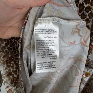 Chicos Mixed Print Blouse Size 2 Large Leopard Floral Paisley Stretch Boho Comfy thumbnail 6