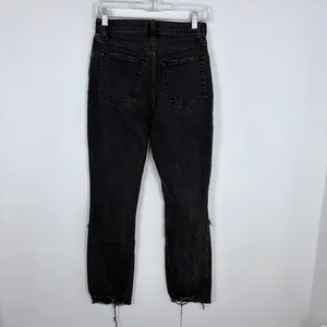 Abercrombie & Fitch The Ankle Straight Ultra High Rise Jeans Black Denim 2‎ Long thumbnail 6