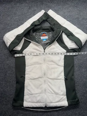 Columbia Off-White and Olive Green Omni-Heat Women's Puffer Fleece Jacket thumbnail 6