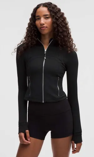 NWT Lululemon Define Cropped Jacket *Nulu - Black / Mirror Silver - 2 thumbnail 1