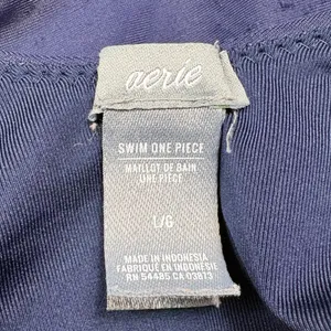 Aerie Super Scoop One Piece Swimsuit Good Times And Tan‎ Lines Navy Size Large thumbnail 4