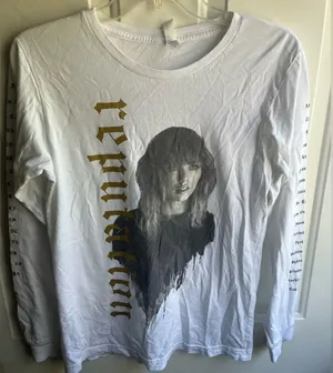 Taylor Swift Reputation Tour Shirt Long Sleeve Women's Small White‎ Music thumbnail 1