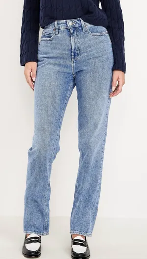 Old Navy Extra High Waisted Straight Jean thumbnail 1