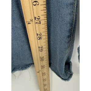 Free People Just Float On High Rise Flare Jeans W27 Light Wash Raw Hem Boho thumbnail 13