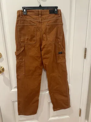 Bershka Brown Carpenter Pants Size 6 Straight Leg Utility Workwear Y2K thumbnail 4