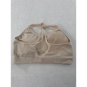 Danskin Intimates Ribbed Bralette‎ Beige Medium Adjustable Straps 2160-50 thumbnail 2