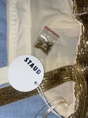 STAUD mini gold dress thumbnail 8