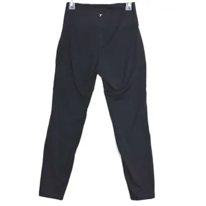 Old Navy Go-Dry Active Ankle Leggings Women M Black Ribbed Panel High Waist Yoga thumbnail 4