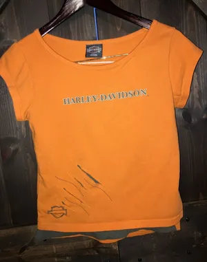 Harley Davidson Women's Large,‎ T-Shirt Top Orange Short Sleeve Cancun Mexico thumbnail 1