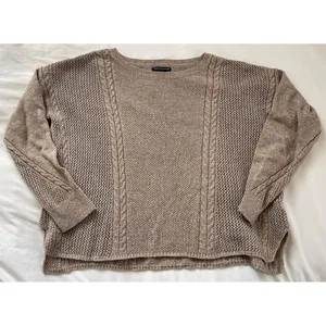 American Eagle Pullover Sweater | Taupe Textured Knit thumbnail 4
