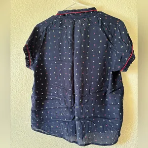 😴❤️Tommy Hilfiger women’s Pajama Set in Navy with Pink Trim Size L thumbnail 7