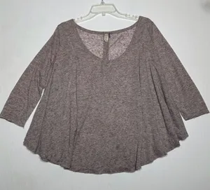 WE THE FREE People Heather Maroon Pink Swing Top Oversized 3/4 Sleeve Sz Small S thumbnail 1