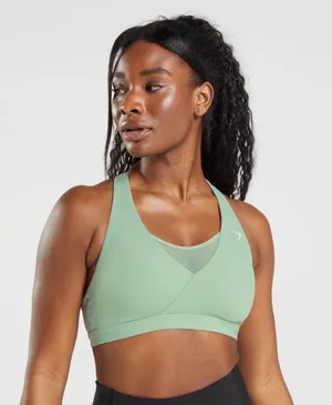 Gymshark crossover sports Bra Green NWT size S thumbnail 1