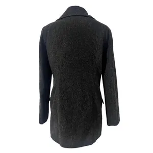 New York & Company Women's Wool Blend Double Breasted Pea‎ Coat Charcoal Size 4 thumbnail 4