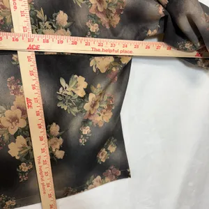 Solitaire S Brown Faux Suede Floral Open Front Jacket Kimono Retro Boho‎ Funky thumbnail 8