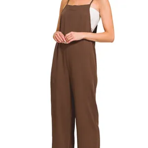 Zenana Rayon‎ Woven Wide Leg Jumpsuit - Large thumbnail 2
