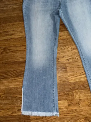 Kancan Bootcut Jeans Women’s Plus Size 22 Light Wash Distressed Raw Hem Slits thumbnail 7