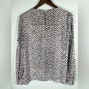 J. Crew Women's Peasant Blouse‎ in Light Pink with Dalmatian Dots Size Small thumbnail 5