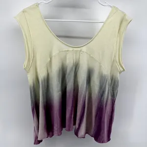 Free People Spring Break Combo Dip Tie Dye Paradise Tee Ombre Cream Purple XS thumbnail 6