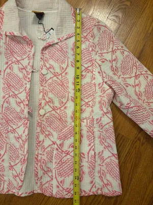 NWT ANU by Natural Reversible Pink Poppy Jacket 100% Cotton Block Print Boho |L thumbnail 8