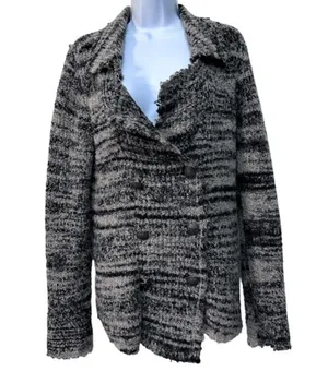 Free People Womens Zebra Yarn Double Breasted‎ blazer Size S thumbnail 2