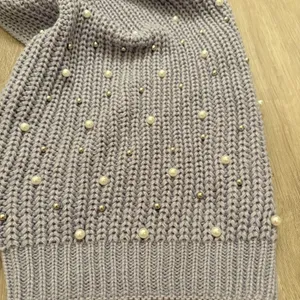 Jessica Simpson Lavender Light Purple Knit Scarf Beads thumbnail 2