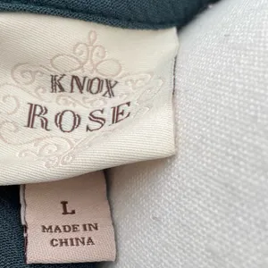 Knox Rose Teal Embroidered Sleeveless Babydoll Blouse Size Large thumbnail 5