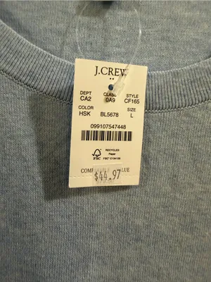 J. Crew Pale Blue Teddie Crewneck Sweater thumbnail 3