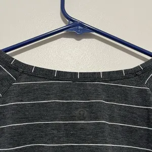 Lululemon Emerald‎ Long Sleeve Short Serve Stripe Heathered Black White thumbnail 5