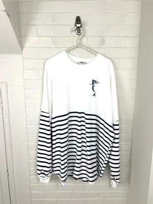 Spirit Jersey “Nauti Girl” Striped Nautical Long Sleeve Top Size XXL thumbnail 2