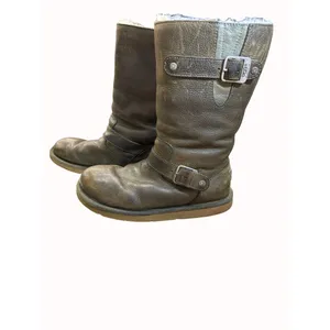 UGG Australia women’s brown fur lined leather boots size 7 SKU 5550 thumbnail 2