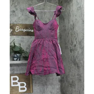 NWT B. Darlin Juniors Corset Flutter Sleeve Fit Flare Dress K43AU17 Berry 0 thumbnail 5