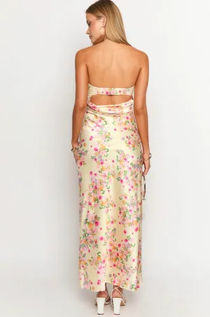 Beginning Boutique Maiah Yellow Bloom Maxi Dress thumbnail 5