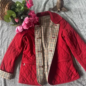 Stylish Red Quilted Utility Jacket Size 6 thumbnail 1