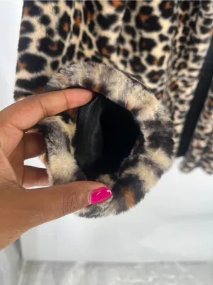 Altar’d State Leopard Print Faux Fur Coat Size Small Mob Wife thumbnail 6