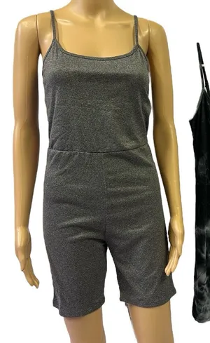 Set of two J for Justify Heather Gray and Tie Dye Shorts Rompers Large thumbnail 1