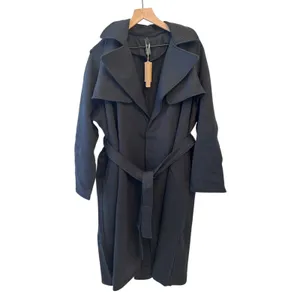 SKIMS NWT Boyfriend Fleece Oversized Trench Coat - Onyx XS thumbnail 8