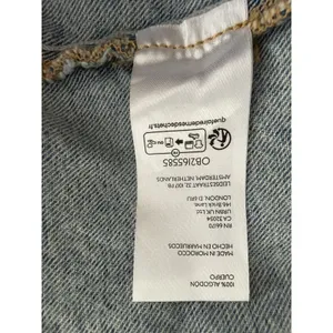 Free People We The Free Aimee Denim Long Vest‎ Ultra Light Beam Women's Size Med thumbnail 12