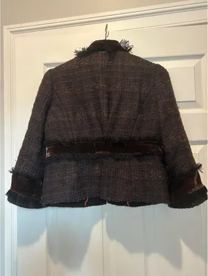 Tory Burch Tweed Jacket with Velvet Accents thumbnail 5