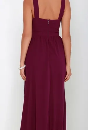 Lulus Air of Romance Burgundy Maxi Dress thumbnail 3