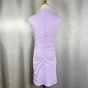 MESHKI Lilac Purple Ruched Mock Neck Sleeveless Bodycon Mini Dress Womens Size M thumbnail 4