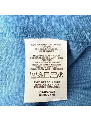 Ann Taylor Factory Blue Rayon T-Shirt with Cut-Out Sleeves, New with Tags thumbnail 7