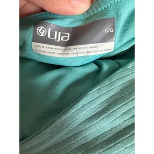 Lija Skort Women Large Teal Striped Athletic Tennis Golf‎ Skirt Side Pocket thumbnail 2