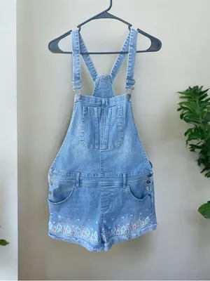 American Rag Bojo Embroidered Overall Shorts/Romper Small thumbnail 2