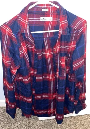 Hollister Boyfriend Fit Flannel Size Large thumbnail 1