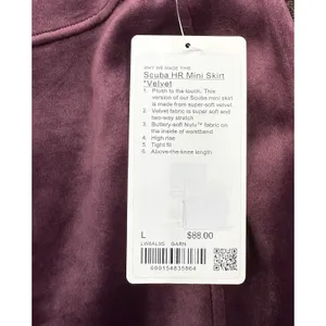 NWT Lululemon Scuba High-Rise Mini Skirt Velvet Garnet Tennis Women's Size Large thumbnail 5