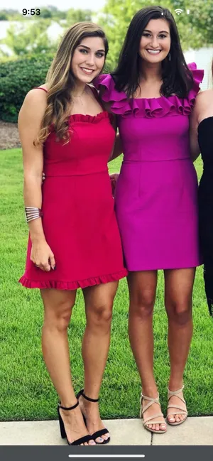 French connection red dress thumbnail 3