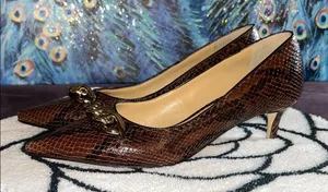 Talbots Size 8 Snakeskin Kitten Heels thumbnail 1