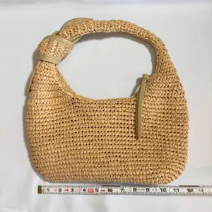 Urban Expression Tan Woven Straw Maple Hobo Bag Knotted Handle Summer Vegan‎ thumbnail 3