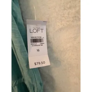 Ann Taylor Loft‎ Beach Maxi Dress Aqua Blue Crochet Racerback Slub Knit NWT 16 thumbnail 2